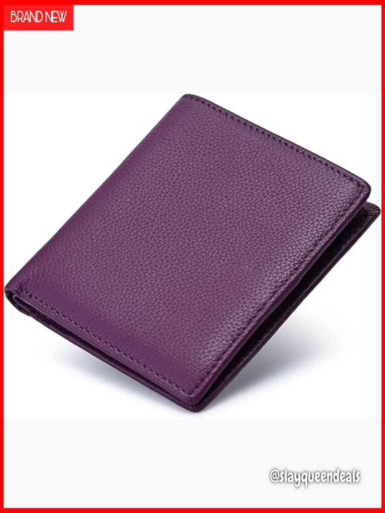 Ultra Slim Rfid Leather Wallet For Women, Tiny Bifold With Card Slots